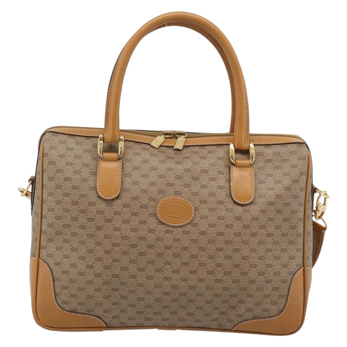 GUCCI Micro GG Supreme Hand Bag PVC 2way Beige Gold 002 122 0033 Auth 193503