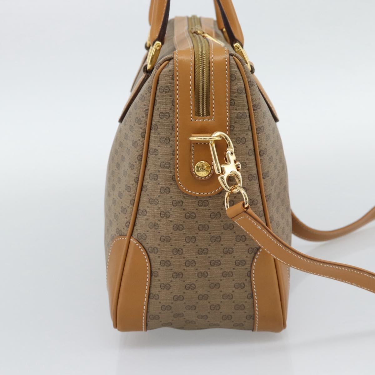 GUCCI Micro GG Supreme Hand Bag PVC 2way Beige Gold 002 122 0033 Auth 193503