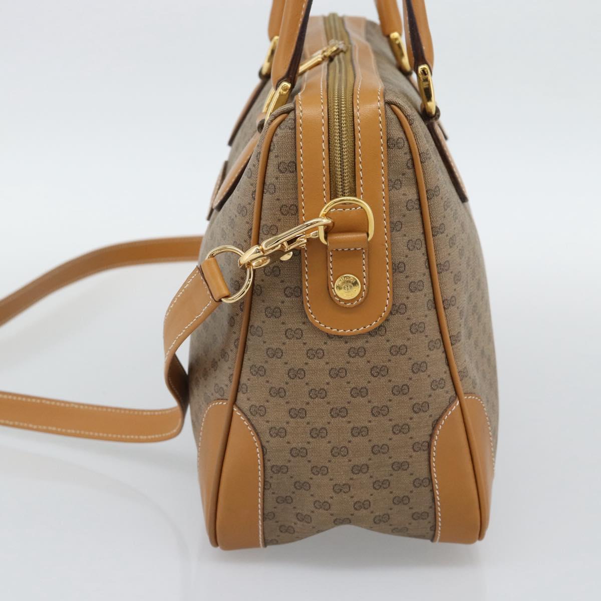 GUCCI Micro GG Supreme Hand Bag PVC 2way Beige Gold 002 122 0033 Auth 193503