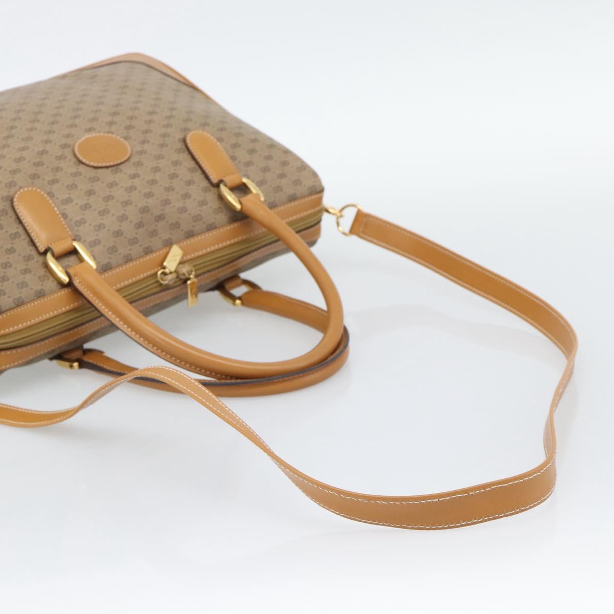 GUCCI Micro GG Supreme Hand Bag PVC 2way Beige Gold 002 122 0033 Auth 193503