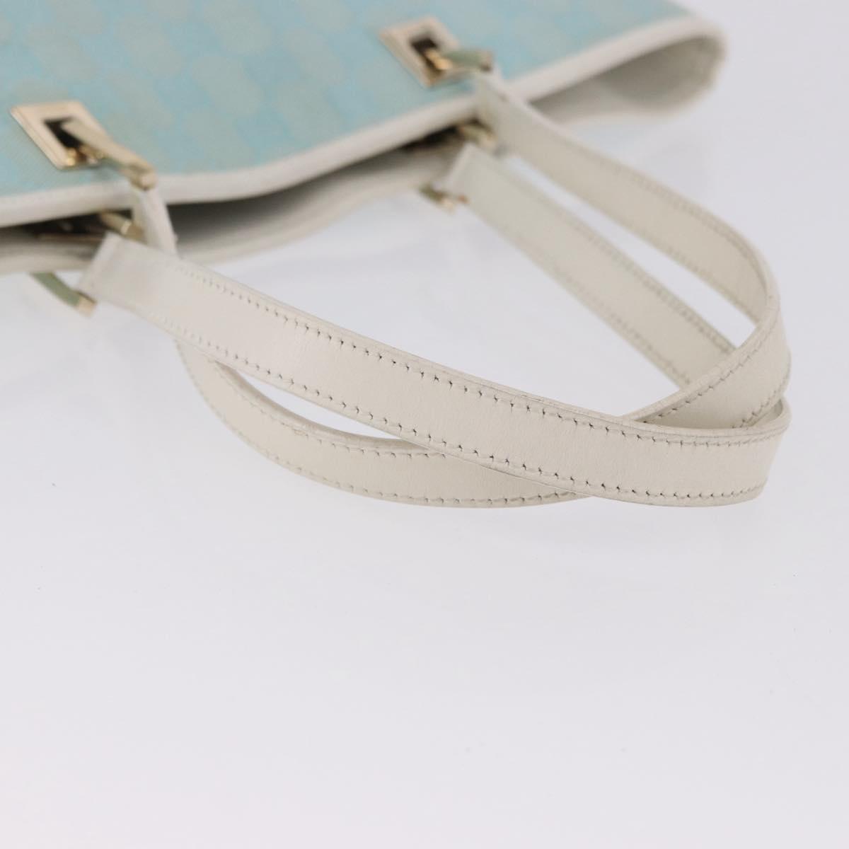 GUCCI GG Canvas Tote Bag Light Blue Gold 002 1098 Auth 193504