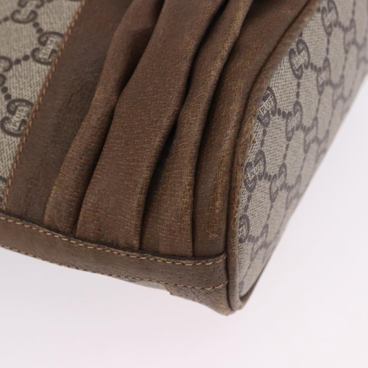 GUCCI GG Supreme Shoulder Bag PVC Beige Gold Auth 193506