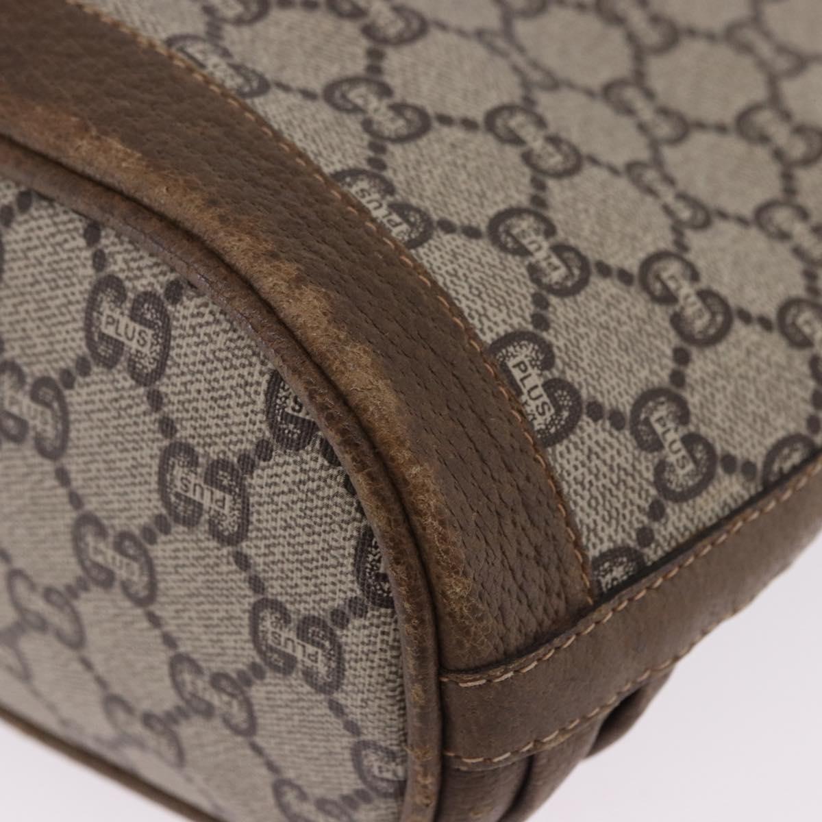 GUCCI GG Supreme Shoulder Bag PVC Beige Gold Auth 193506