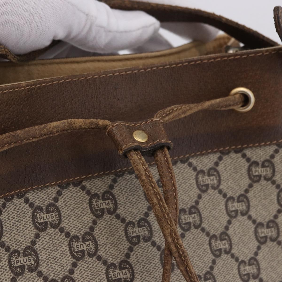 GUCCI GG Supreme Shoulder Bag PVC Beige Gold Auth 193506
