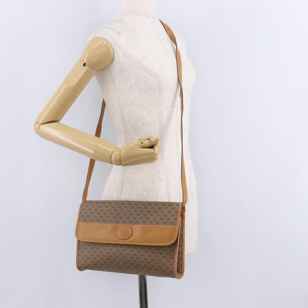 GUCCI Micro GG Supreme Shoulder Bag PVC Beige Gold 004 58 0264 Auth 193507