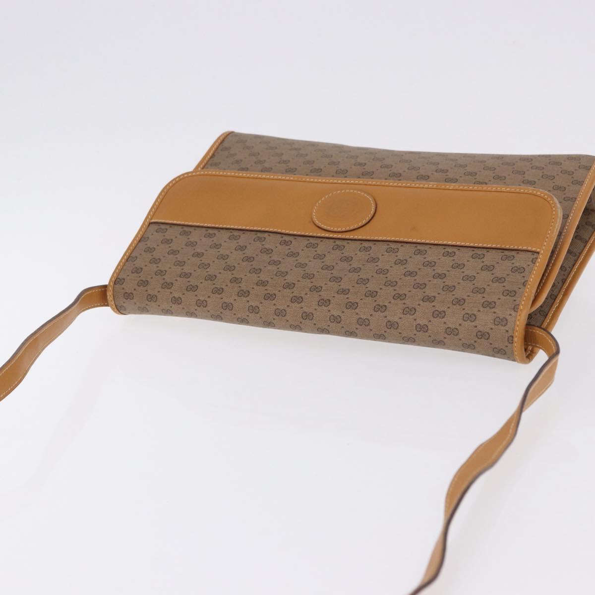 GUCCI Micro GG Supreme Shoulder Bag PVC Beige Gold 004 58 0264 Auth 193507