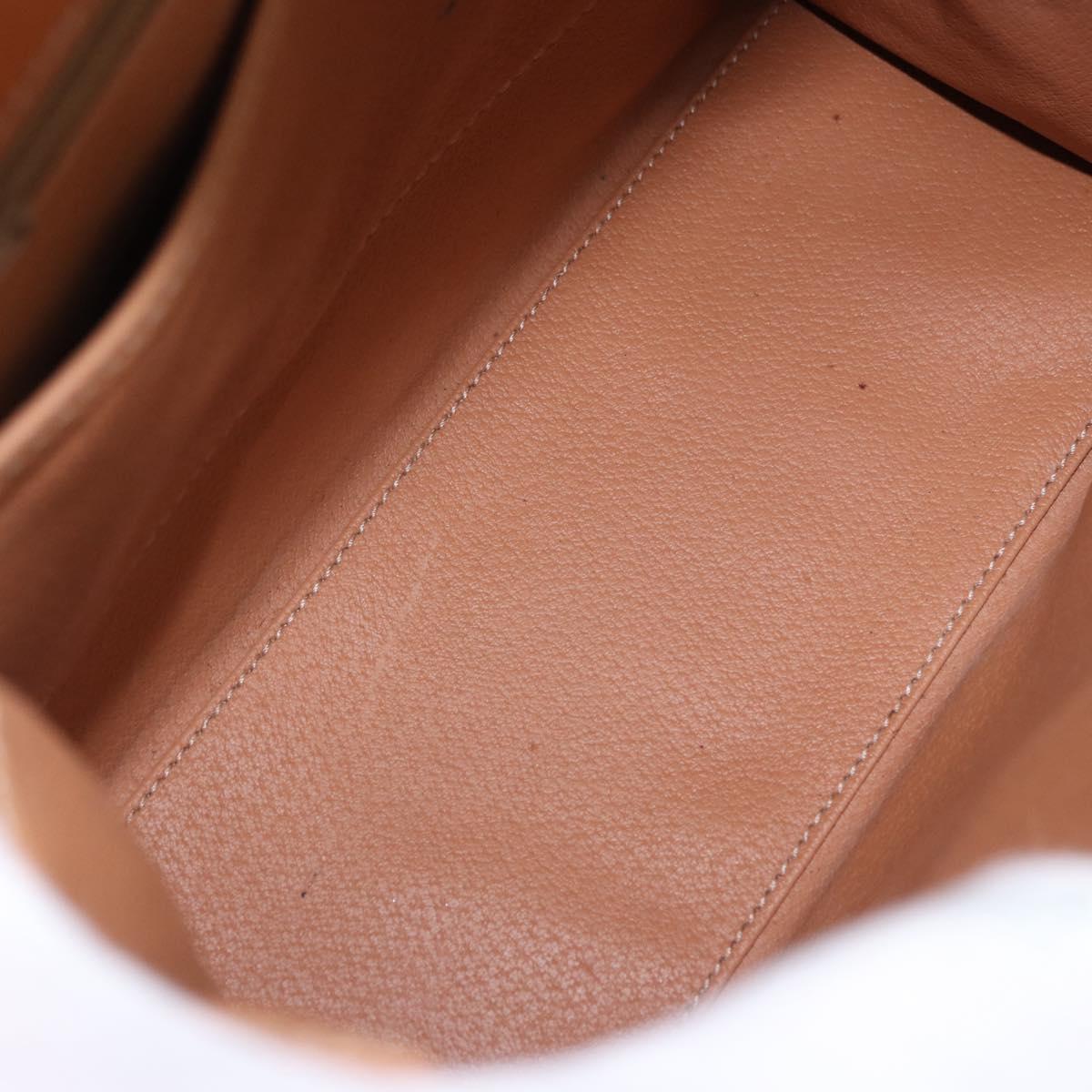 CELINE Macadam Canvas Hand Bag PVC Leather Brown Gold Auth 193508A