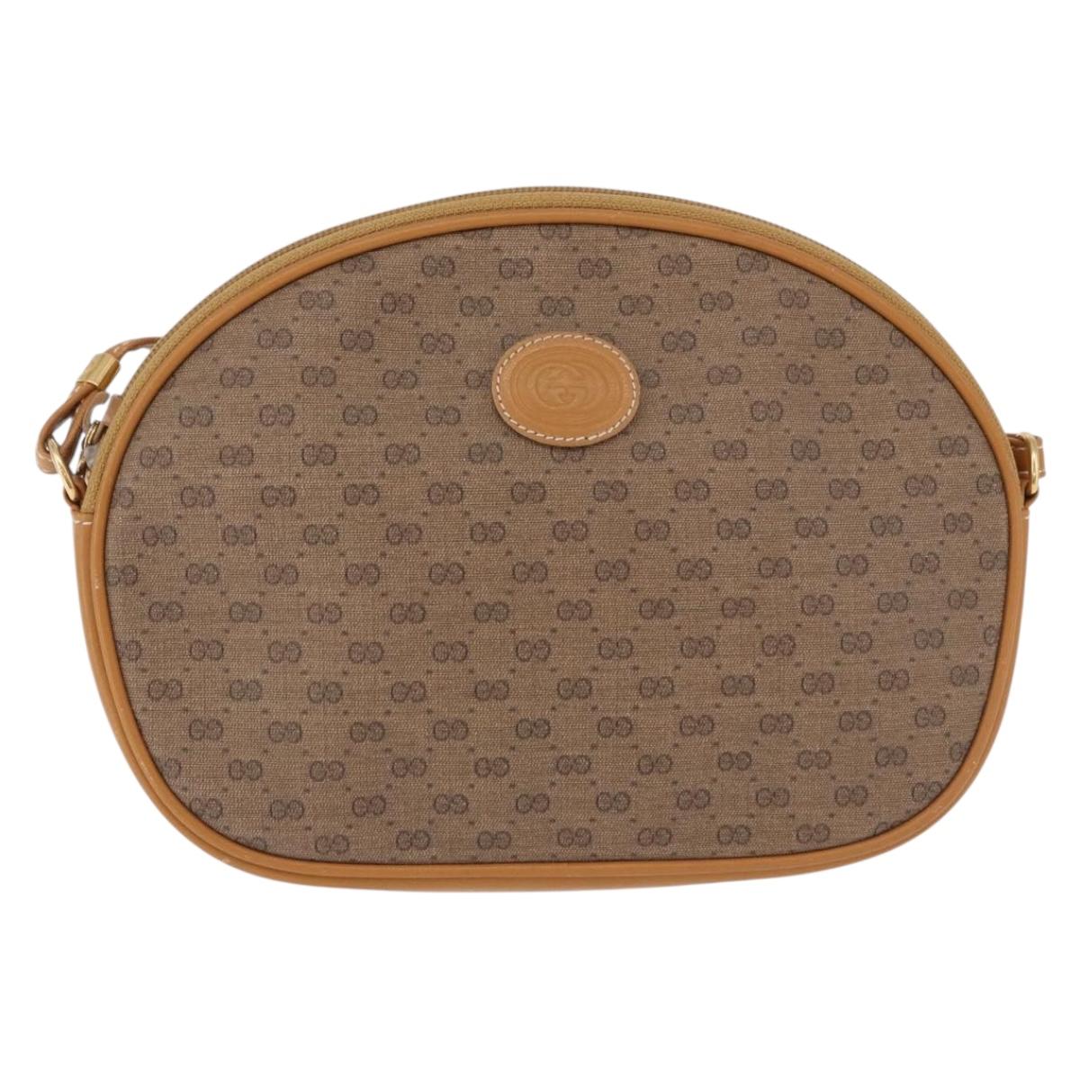 GUCCI Micro GG Supreme Shoulder Bag PVC Beige Gold 007 86 0094 Auth 193509