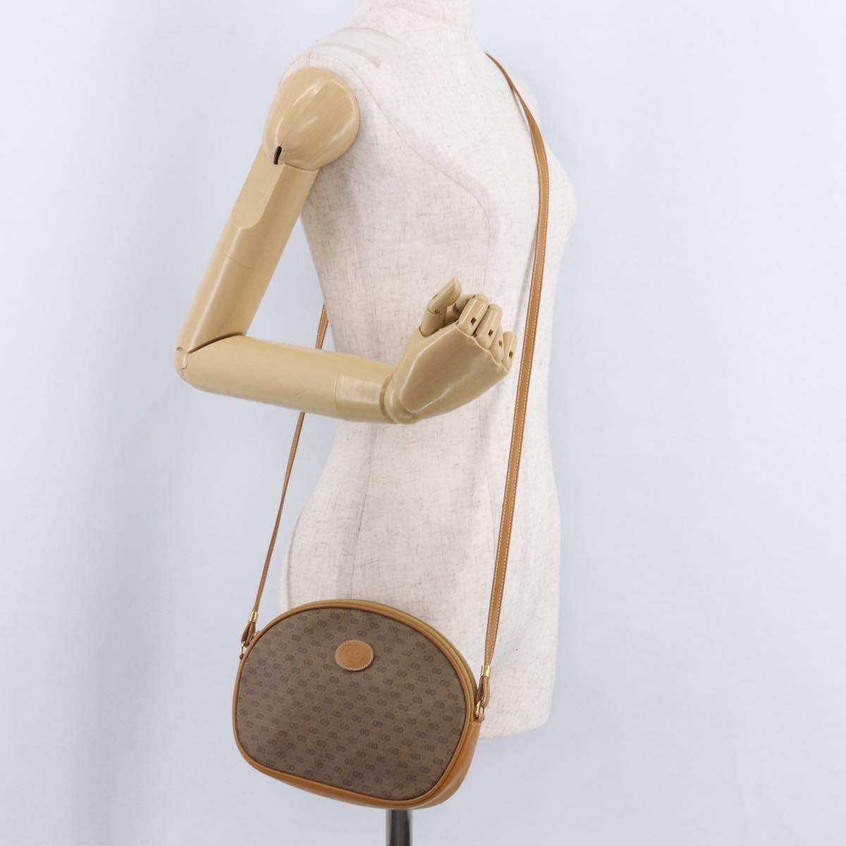 GUCCI Micro GG Supreme Shoulder Bag PVC Beige Gold 007 86 0094 Auth 193509