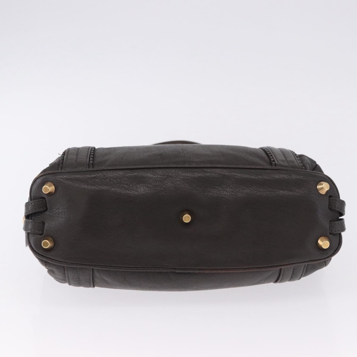 Chloe Irene Shoulder Bag Leather Brown Gold Auth 193511A