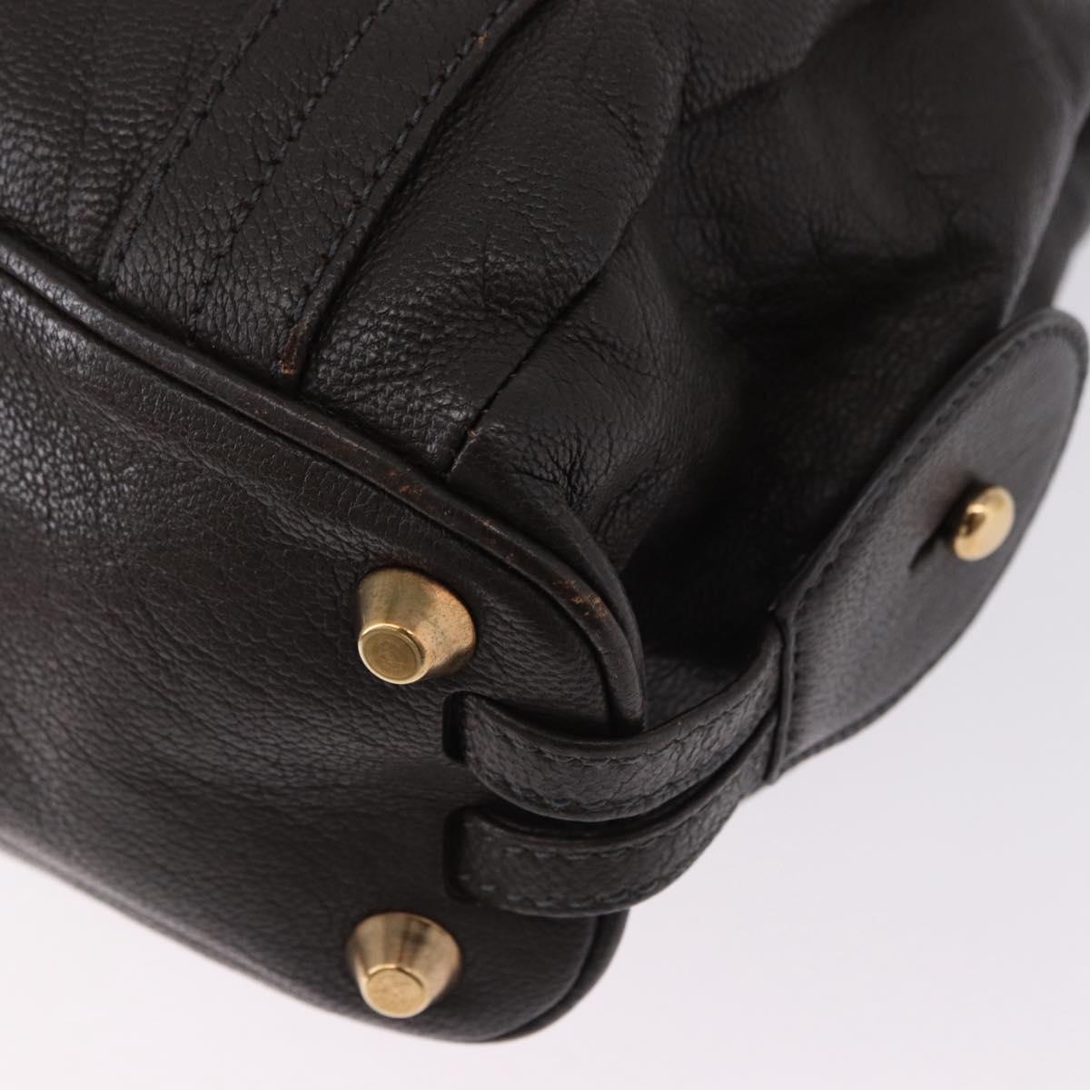 Chloe Irene Shoulder Bag Leather Brown Gold Auth 193511A