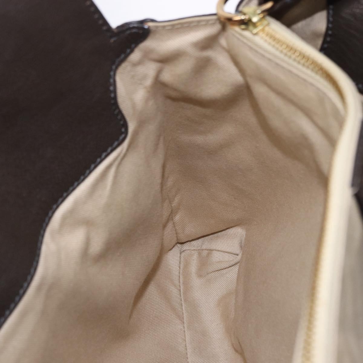 Chloe Irene Shoulder Bag Leather Brown Gold Auth 193511A