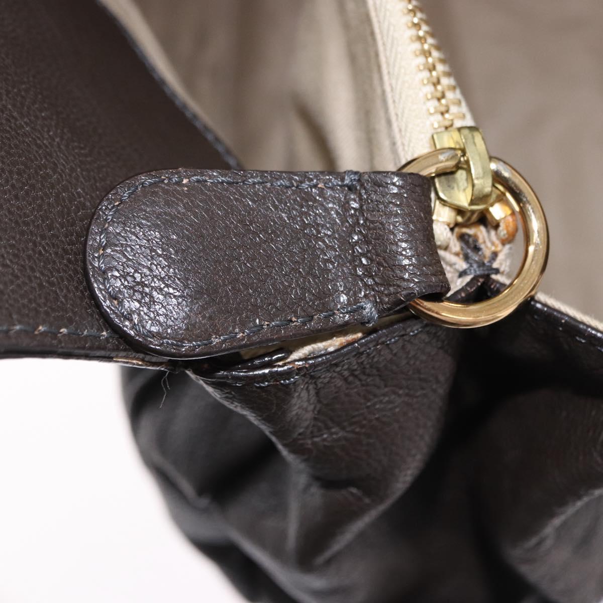 Chloe Irene Shoulder Bag Leather Brown Gold Auth 193511A