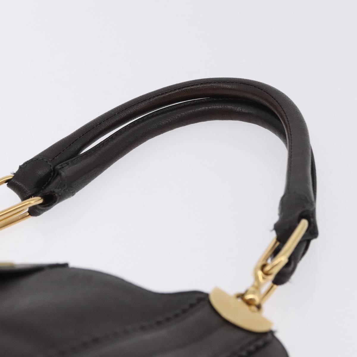 Chloe Irene Shoulder Bag Leather Brown Gold Auth 193511A