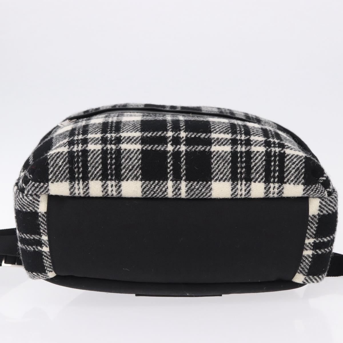 SAINT LAURENT Backpack Wool Black Silver Auth 193512V