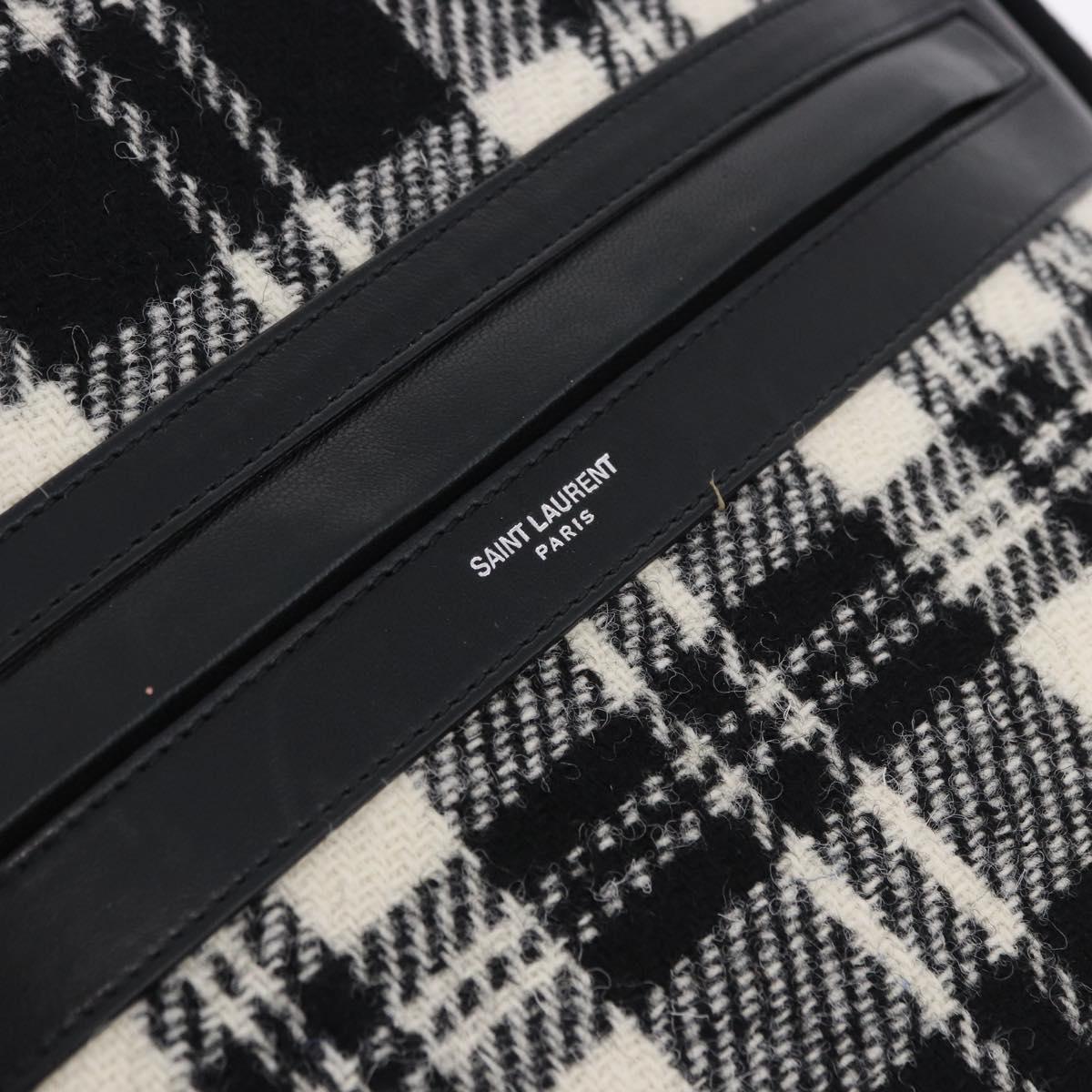 SAINT LAURENT Backpack Wool Black Silver Auth 193512V