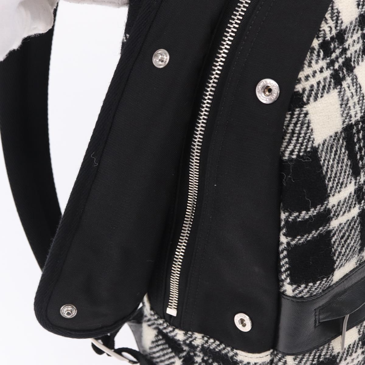 SAINT LAURENT Backpack Wool Black Silver Auth 193512V