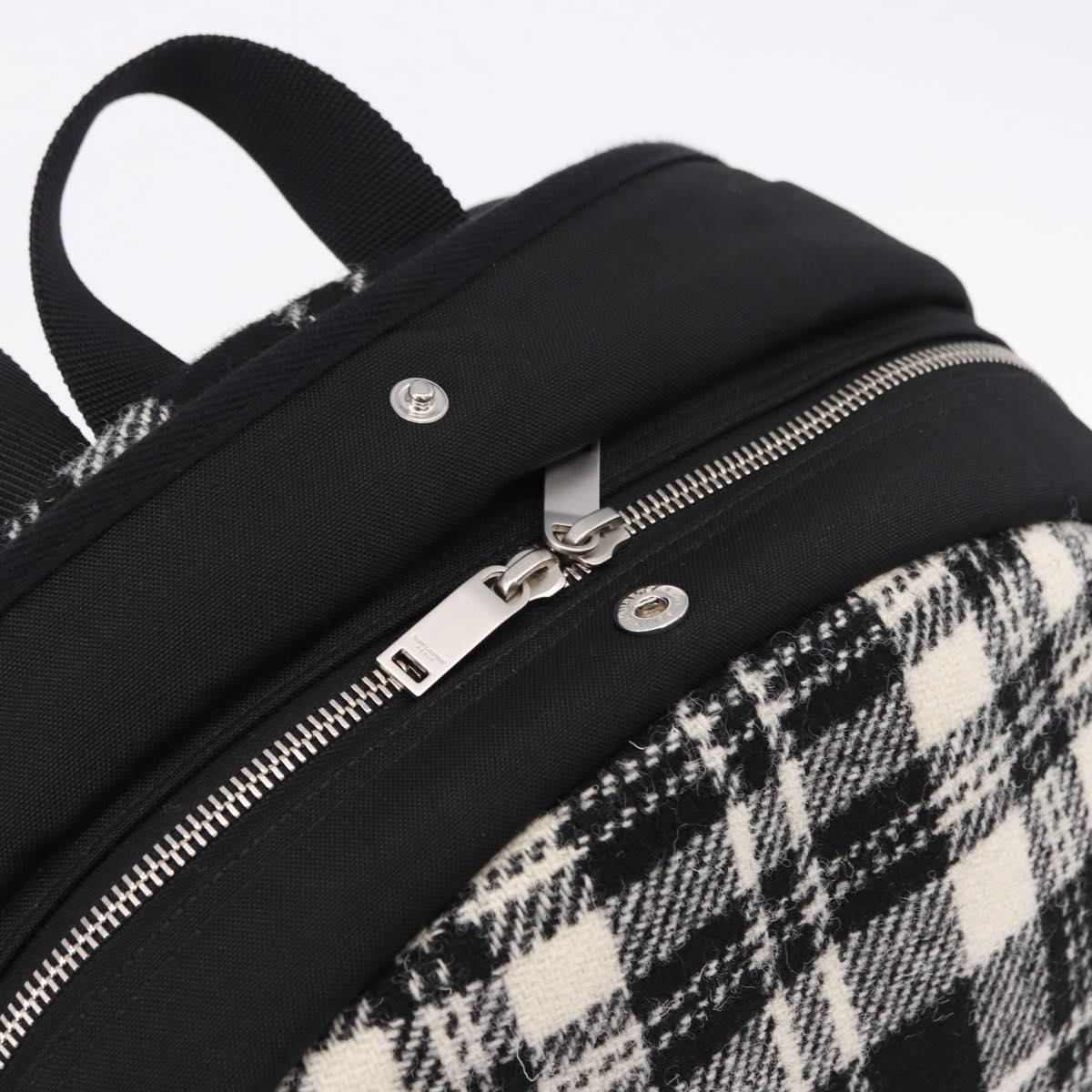 SAINT LAURENT Backpack Wool Black Silver Auth 193512V