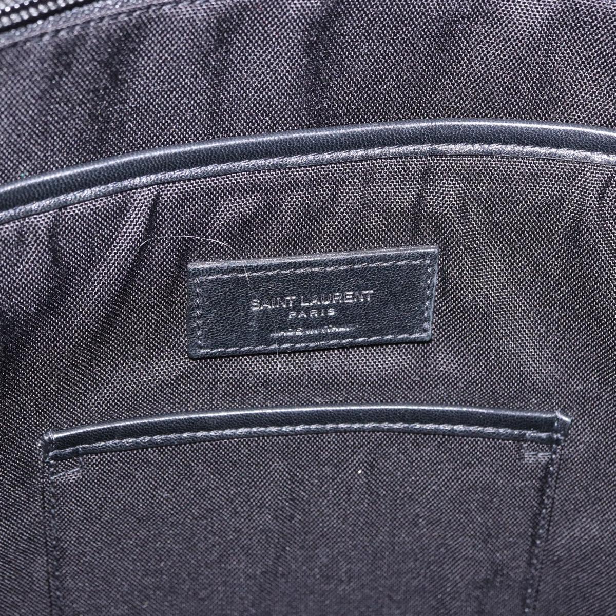 SAINT LAURENT Backpack Wool Black Silver Auth 193512V