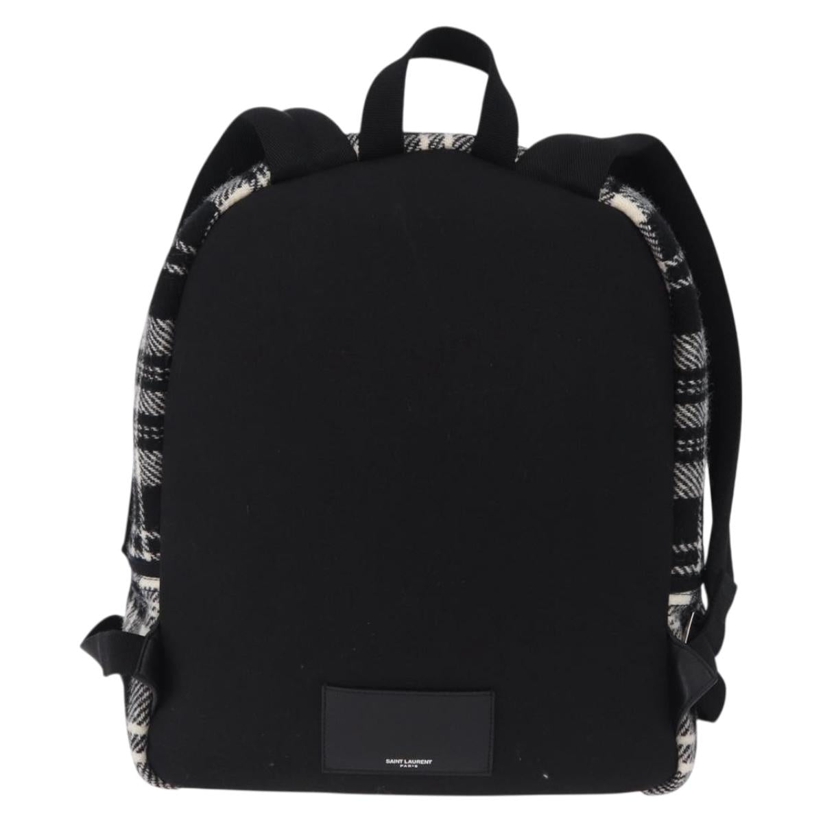 SAINT LAURENT Backpack Wool Black Silver Auth 193512V