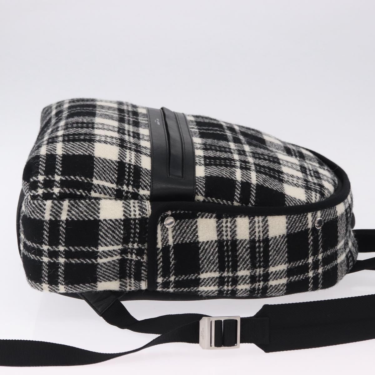 SAINT LAURENT Backpack Wool Black Silver Auth 193512V