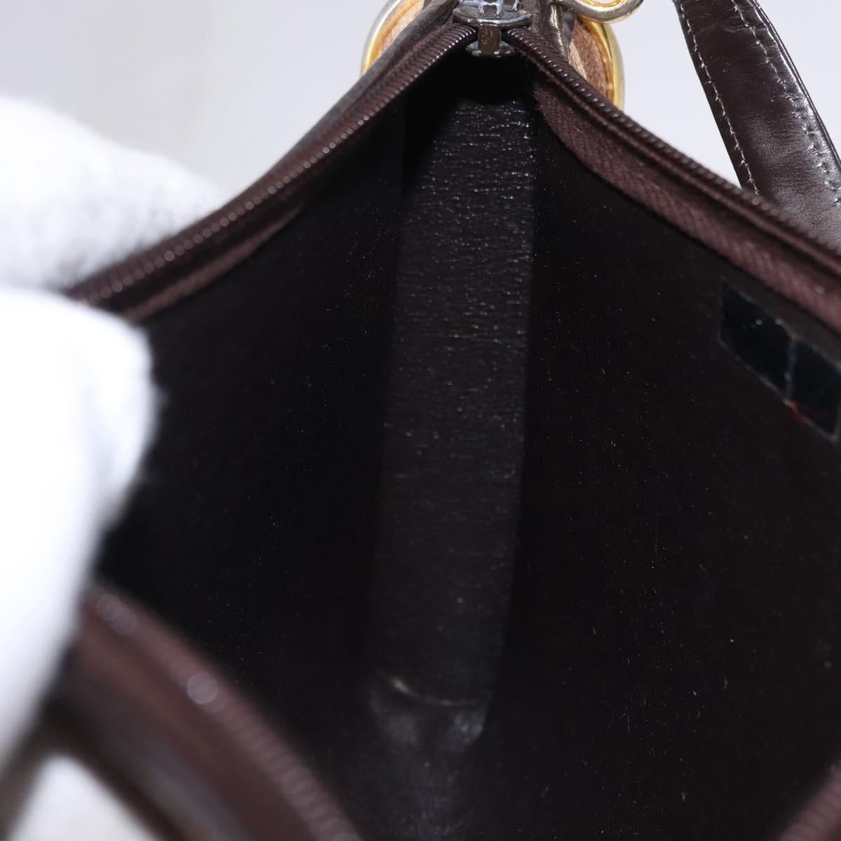 Christian Dior Trotter Canvas Shoulder Bag Beige Gold Auth 193513