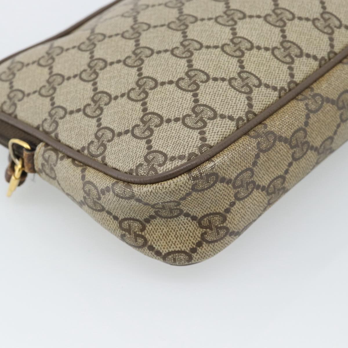 GUCCI GG Supreme Shoulder Bag PVC Beige Gold 97 02 068 Auth 193514