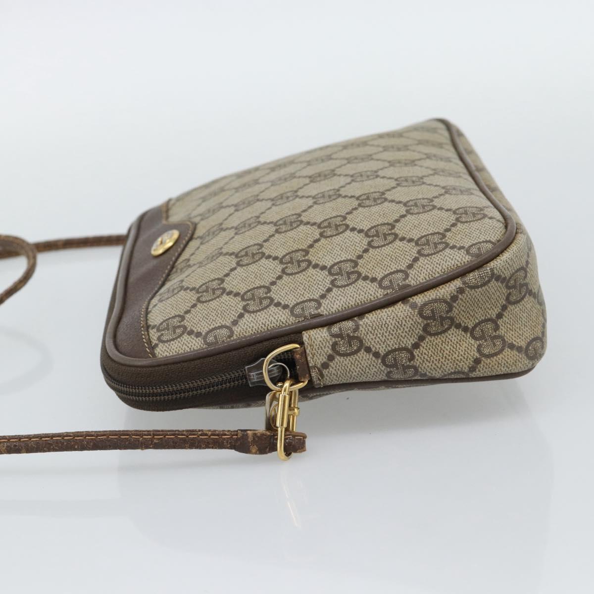 GUCCI GG Supreme Shoulder Bag PVC Beige Gold 97 02 068 Auth 193514