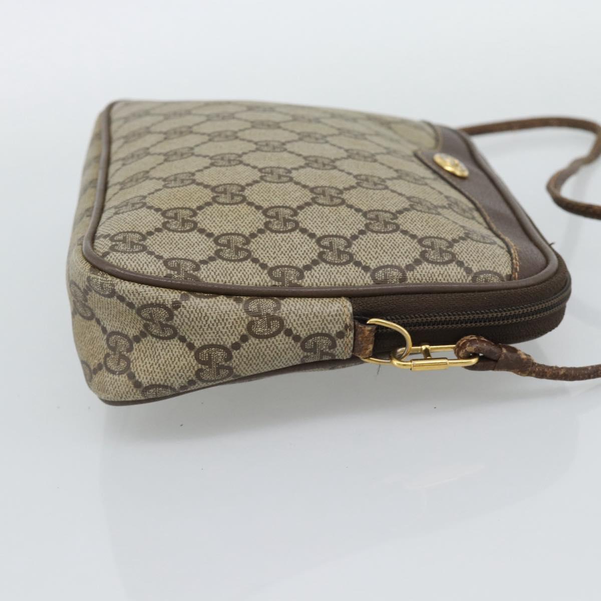 GUCCI GG Supreme Shoulder Bag PVC Beige Gold 97 02 068 Auth 193514