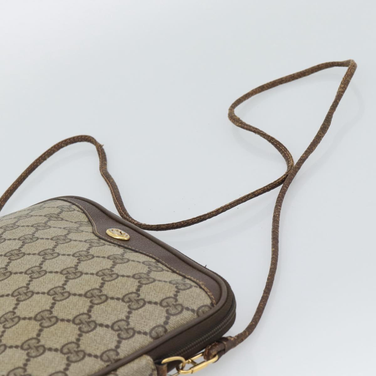 GUCCI GG Supreme Shoulder Bag PVC Beige Gold 97 02 068 Auth 193514