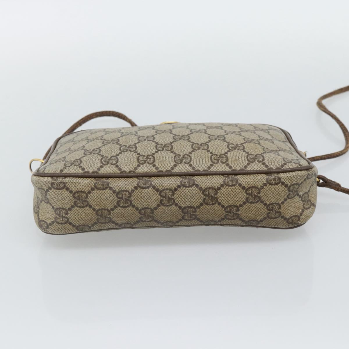 GUCCI GG Supreme Shoulder Bag PVC Beige Gold 97 02 068 Auth 193514