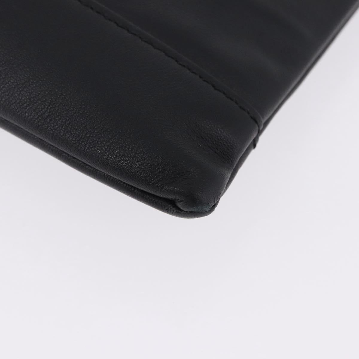 BALENCIAGA Clutch Bag Leather Black Silver 373834 Auth 193517A