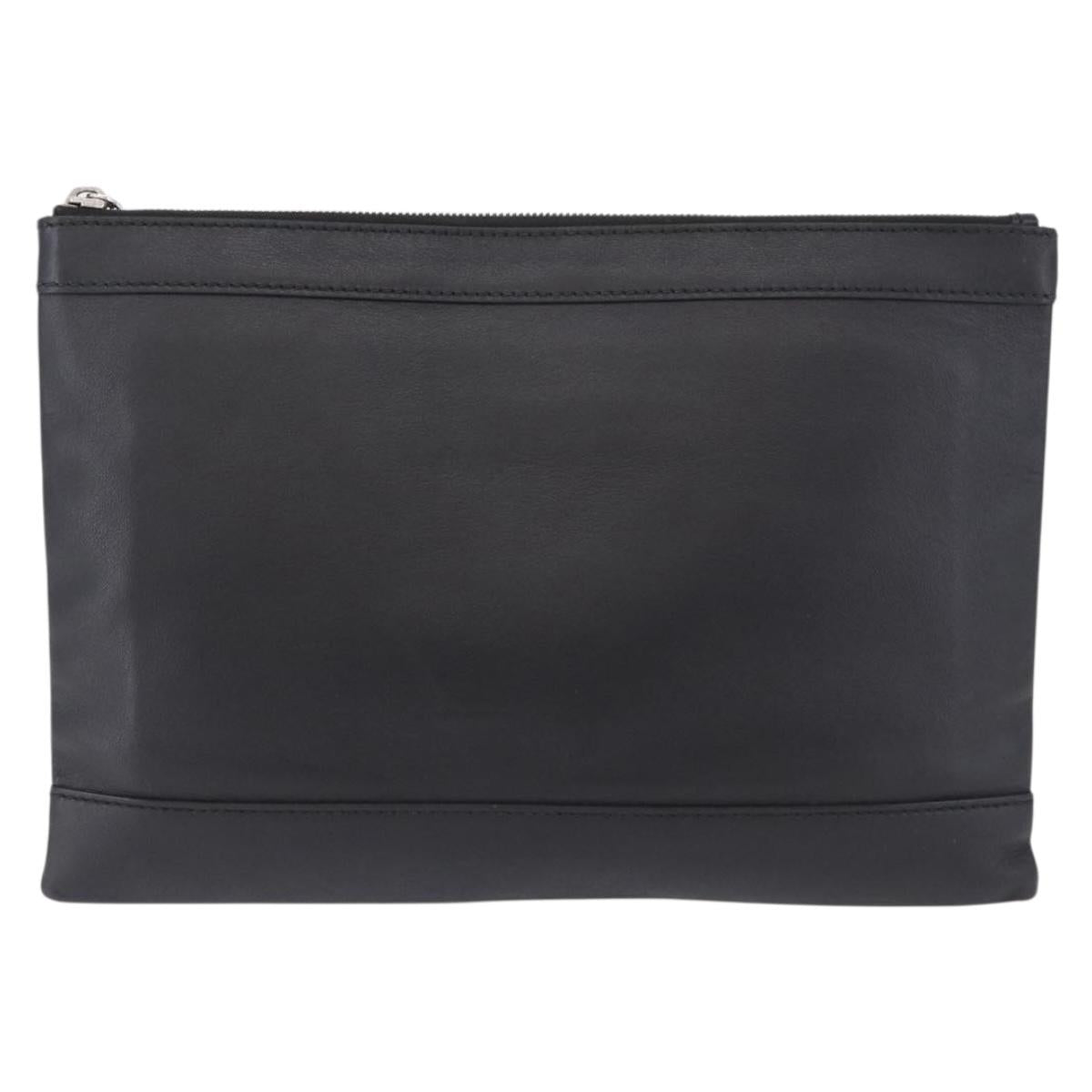 BALENCIAGA Clutch Bag Leather Black Silver 373834 Auth 193517A
