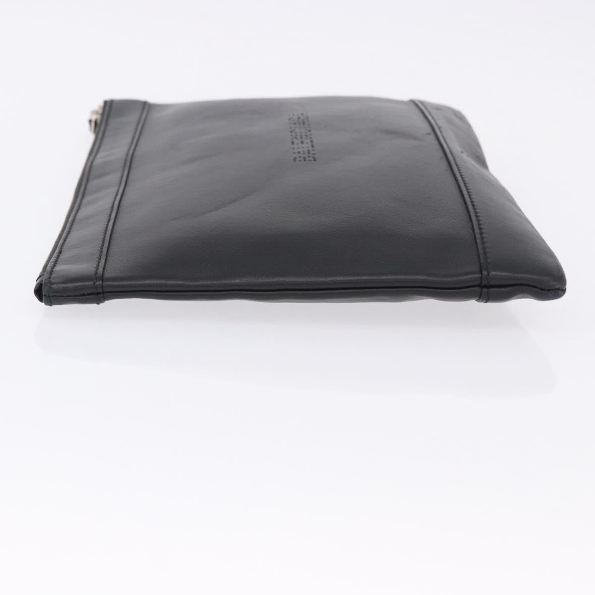BALENCIAGA Clutch Bag Leather Black Silver 373834 Auth 193517A