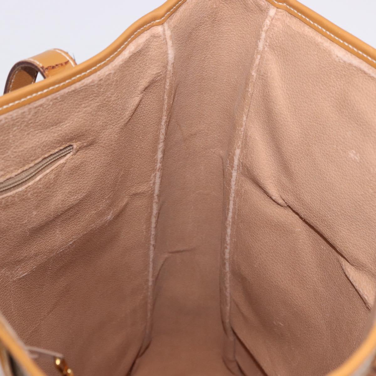 GUCCI Micro GG Supreme Tote Bag PVC Beige Gold Auth 193519