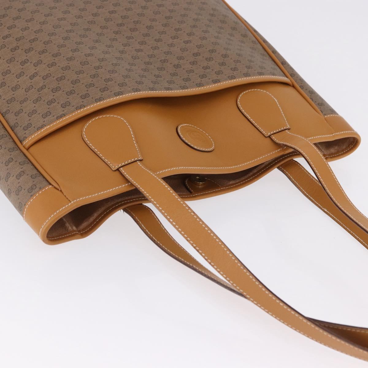 GUCCI Micro GG Supreme Tote Bag PVC Beige Gold Auth 193519