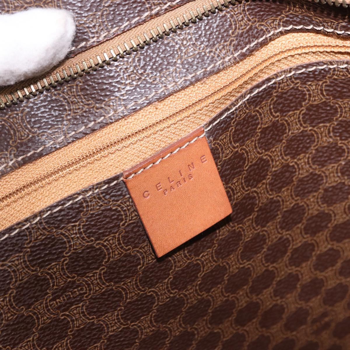 CELINE Macadam Canvas Tote Bag PVC Leather Brown Gold Auth 193520