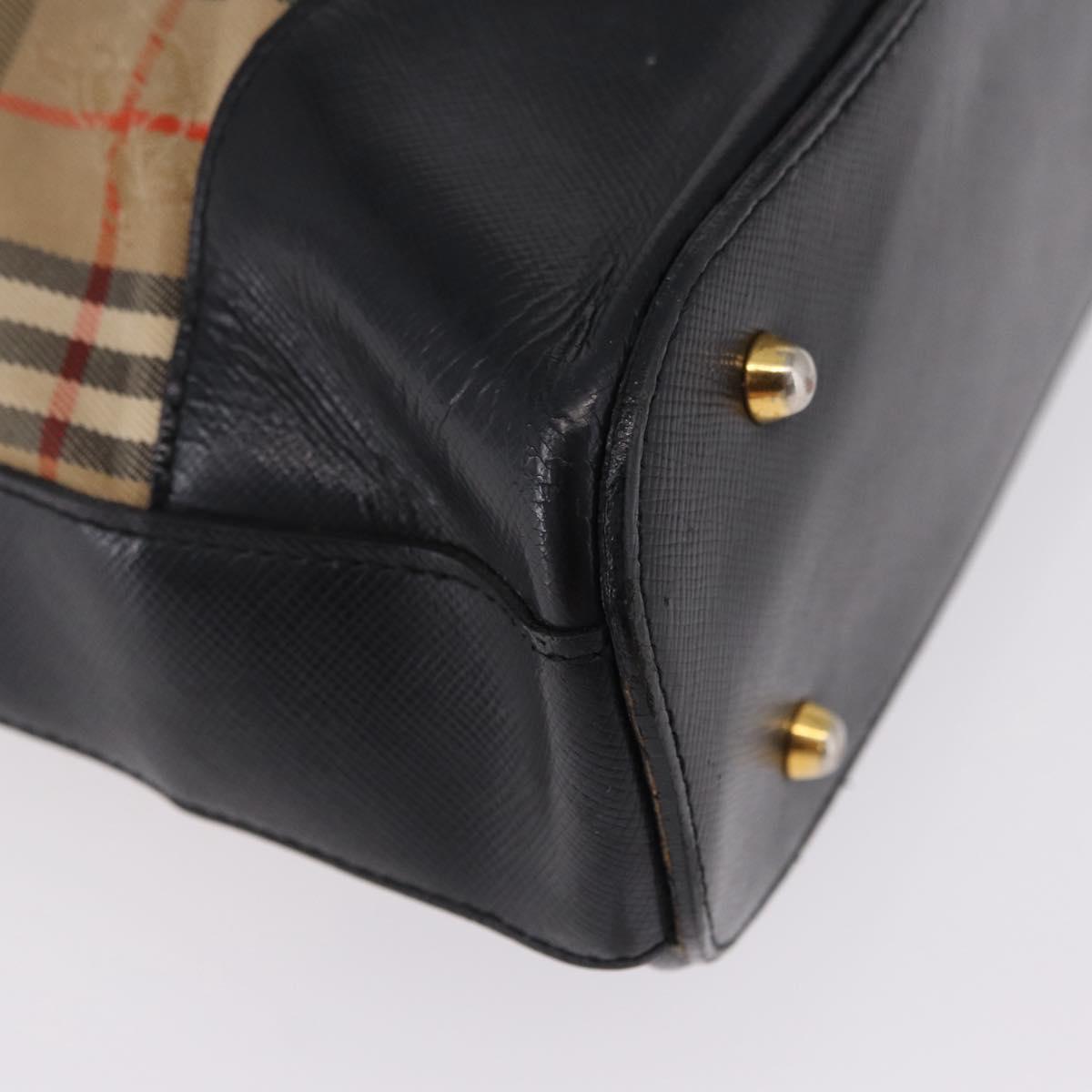 Burberrys Nova Check Shoulder Bag Canvas Beige Gold Auth 193522