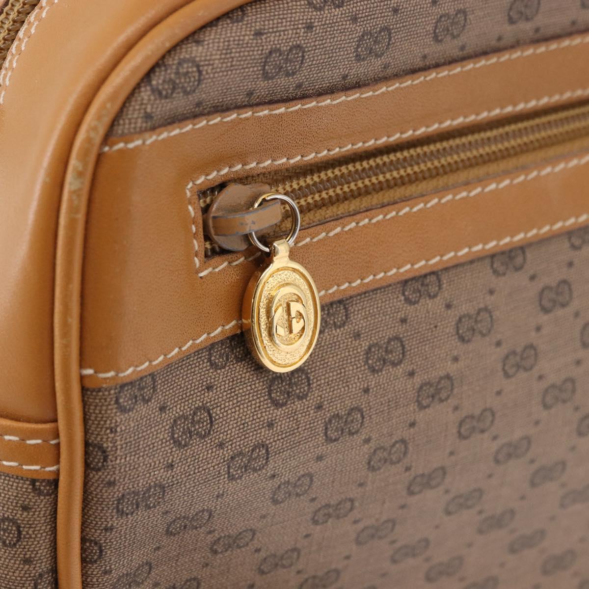 GUCCI Micro GG Supreme Shoulder Bag PVC Beige Gold 001 56 0942 Auth 193523