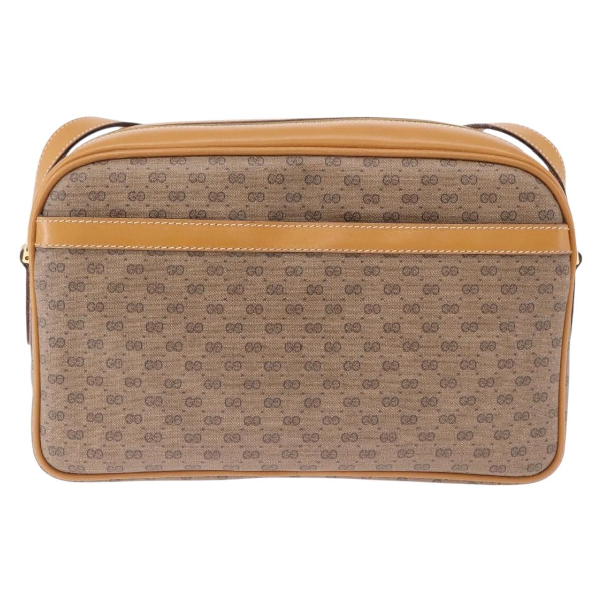 GUCCI Micro GG Supreme Shoulder Bag PVC Beige Gold 001 56 0942 Auth 193523