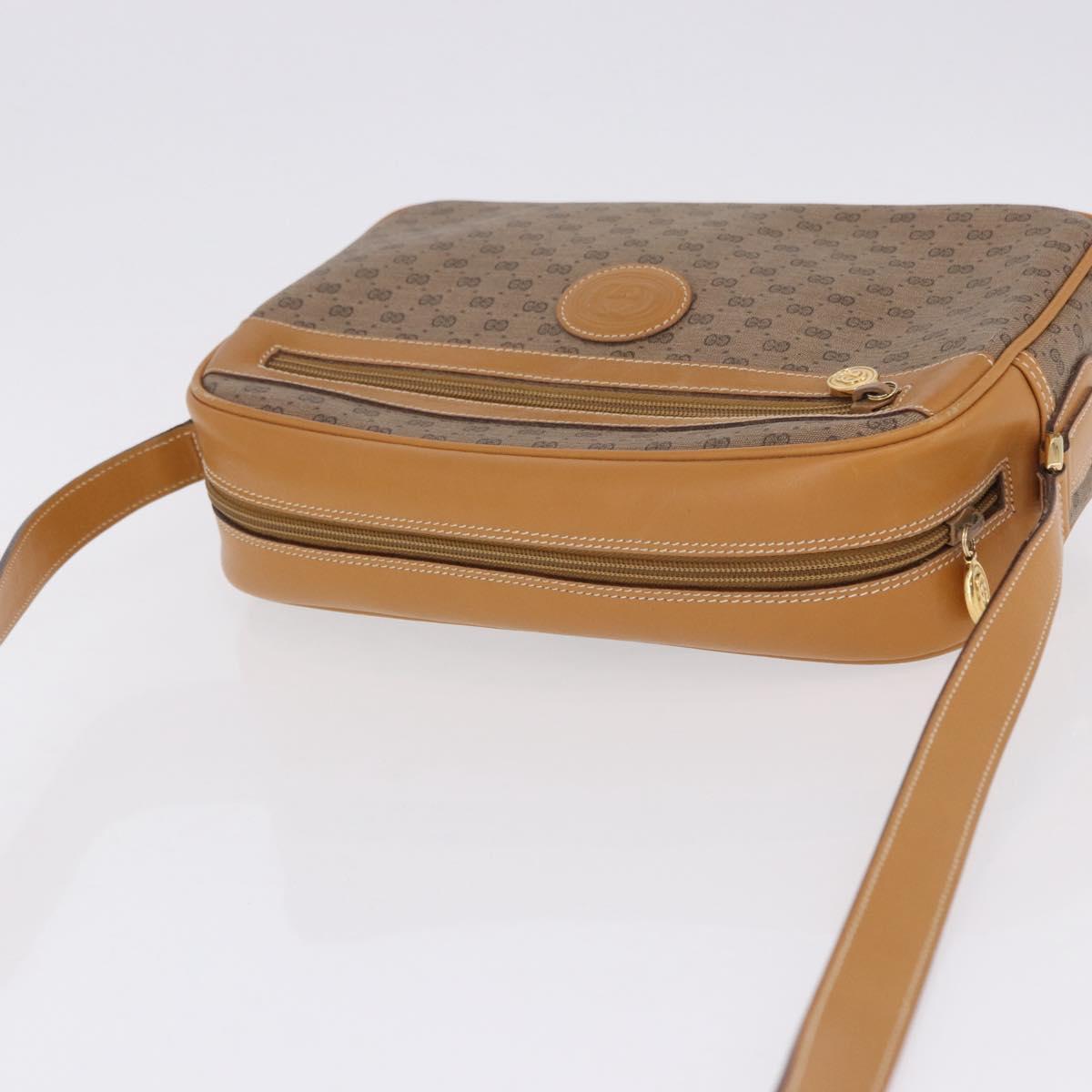 GUCCI Micro GG Supreme Shoulder Bag PVC Beige Gold 001 56 0942 Auth 193523