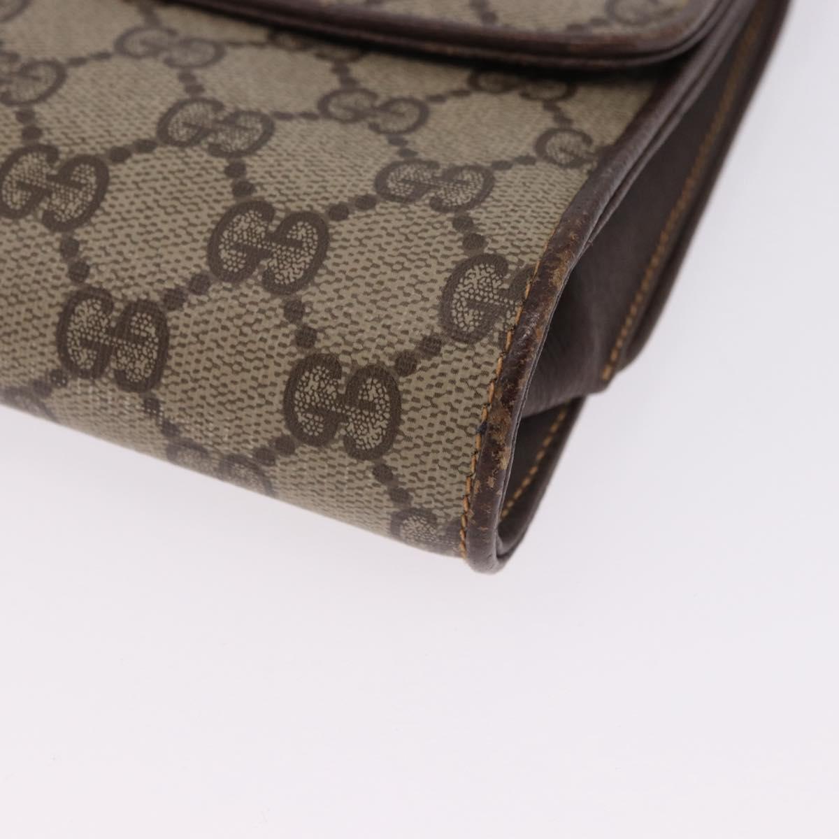 GUCCI GG Supreme Shoulder Bag PVC Beige Gold 904 02 050 Auth 193524