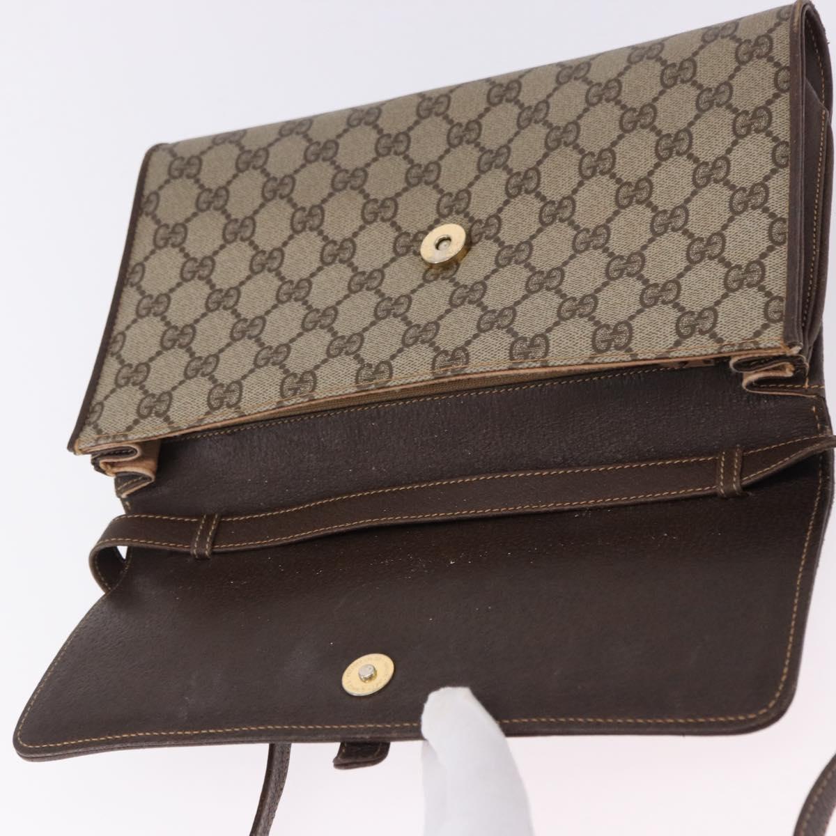 GUCCI GG Supreme Shoulder Bag PVC Beige Gold 904 02 050 Auth 193524