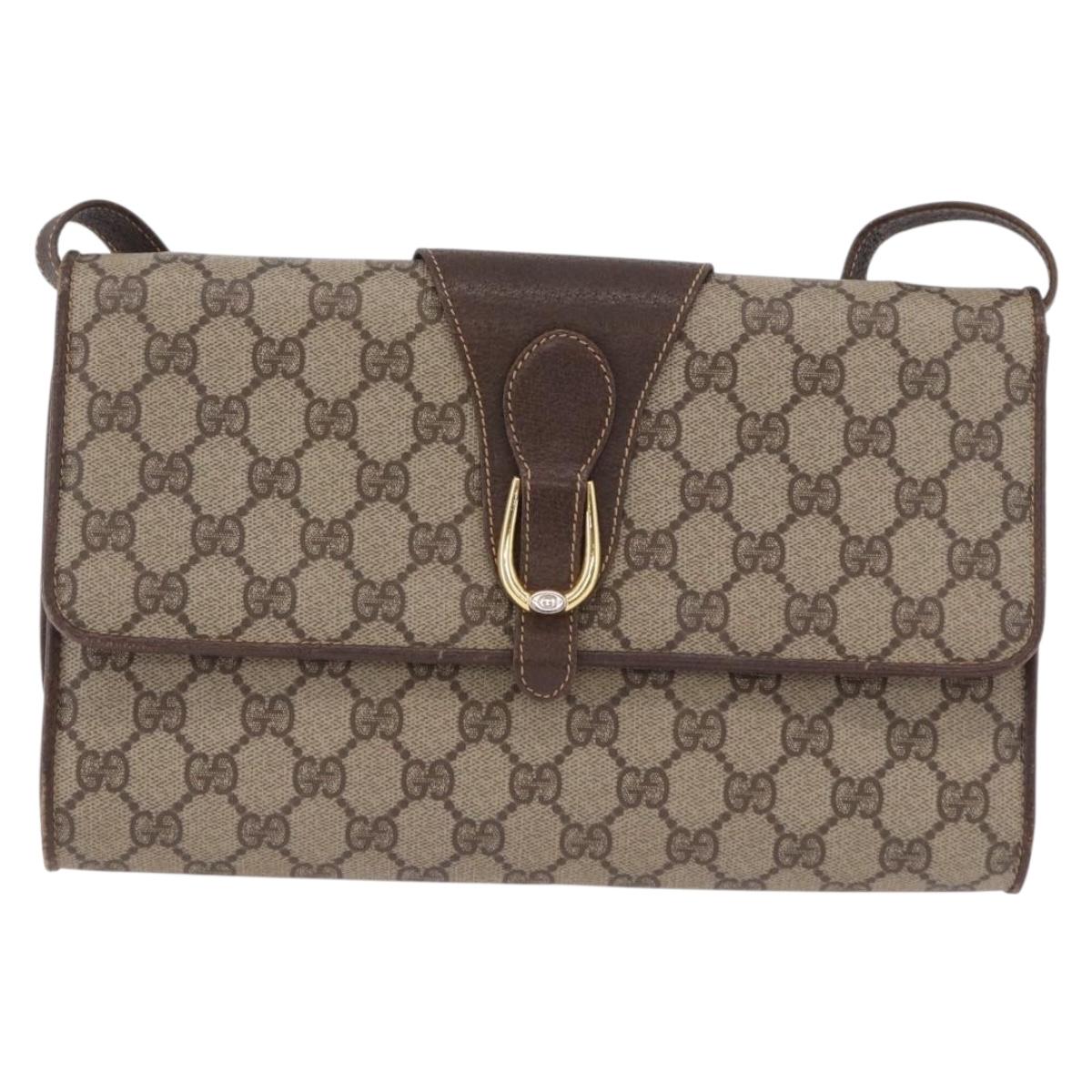 GUCCI GG Supreme Shoulder Bag PVC Beige Gold 904 02 050 Auth 193524