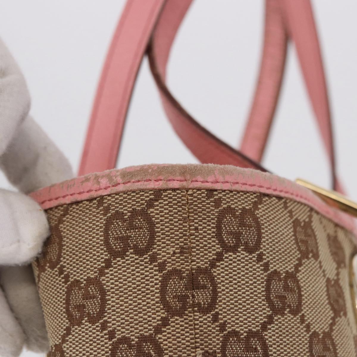 GUCCI GG Canvas Tote Bag Beige Gold 120836 Auth 193531