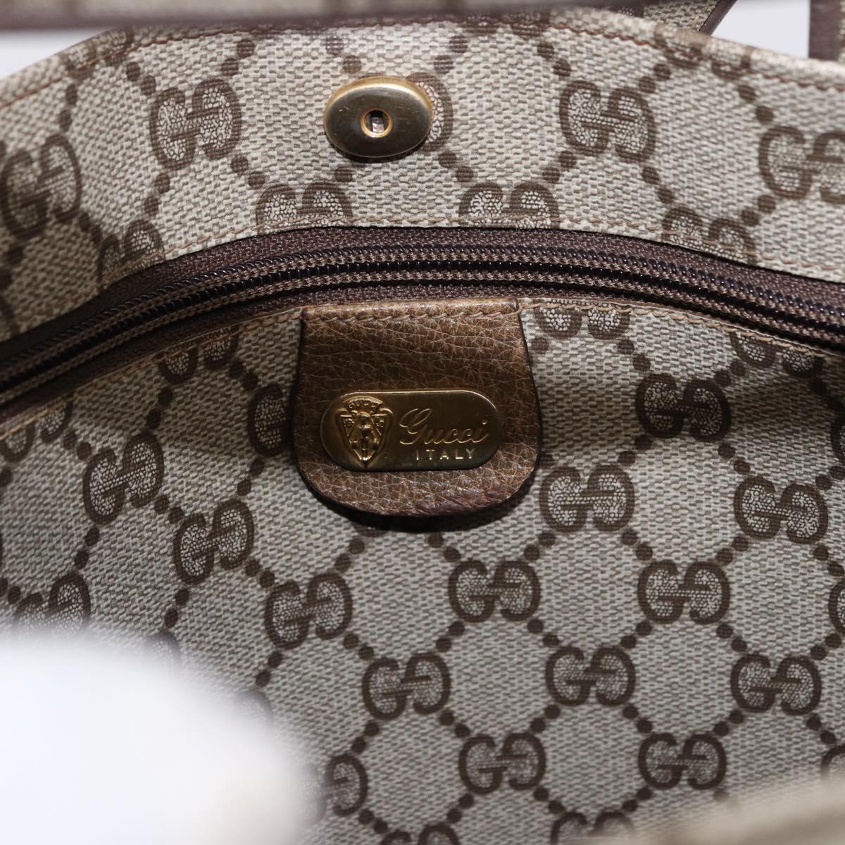 GUCCI GG Supreme Tote Bag PVC Beige Gold 002 103 1301 Auth 193534