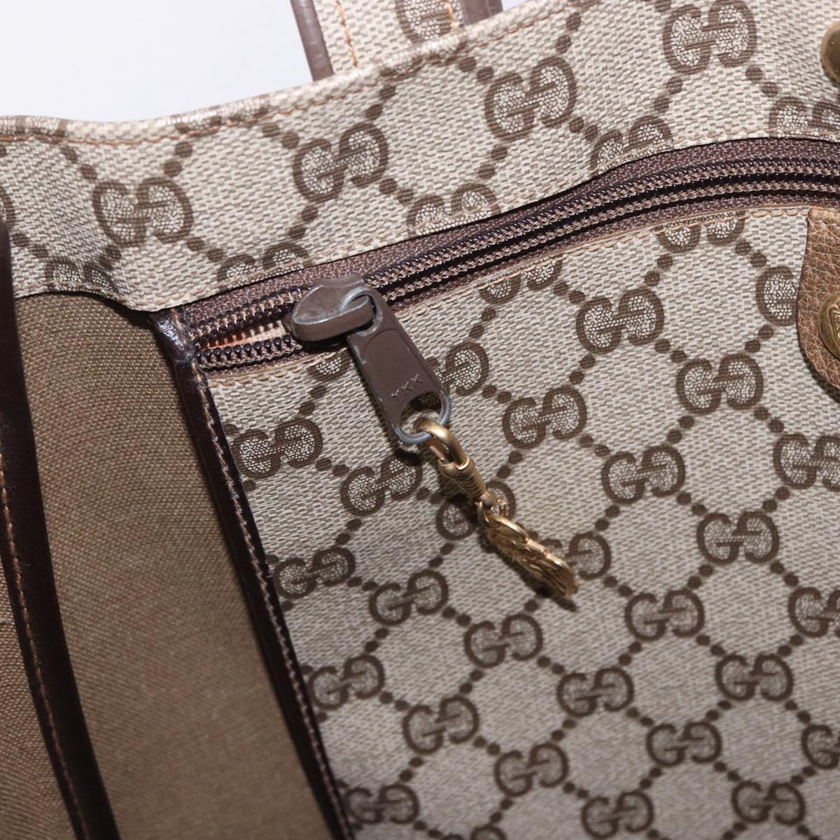 GUCCI GG Supreme Tote Bag PVC Beige Gold 002 103 1301 Auth 193534
