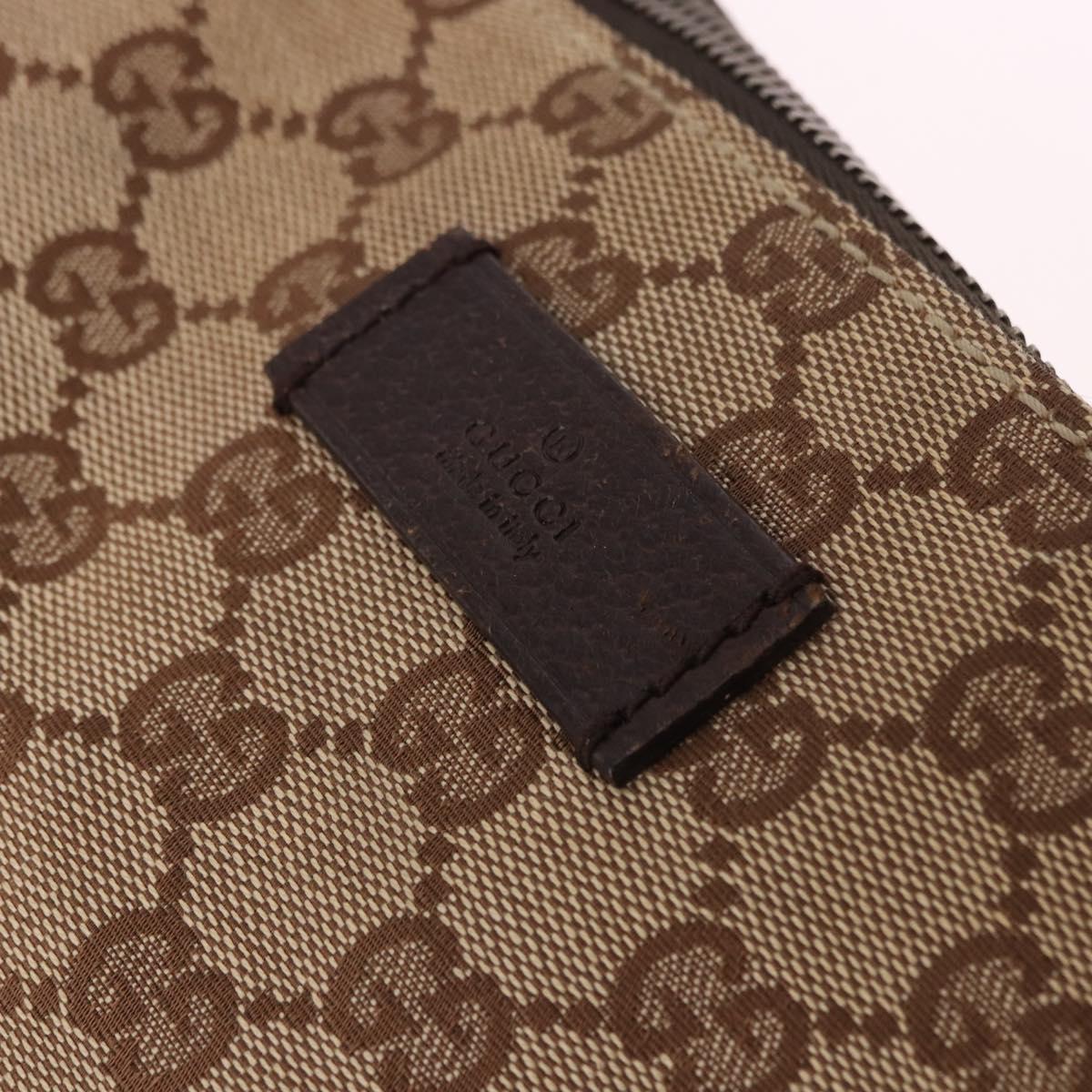GUCCI GG Canvas Shoulder Bag Beige Silver 110054 Auth 193535
