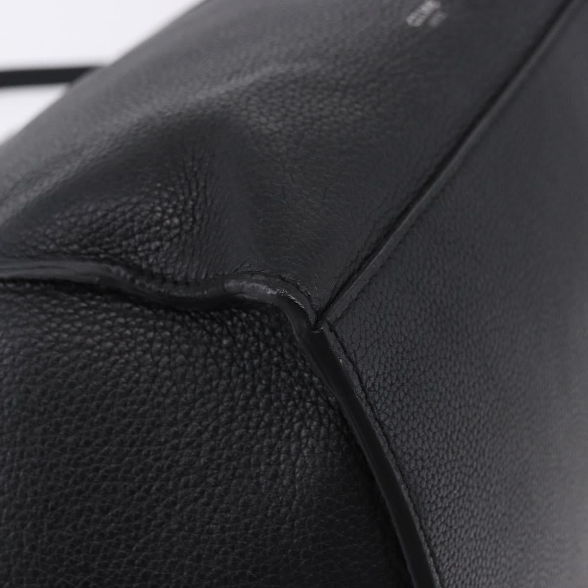 CELINE Big Bag Small Leather 2way Black Silver Auth 193536V