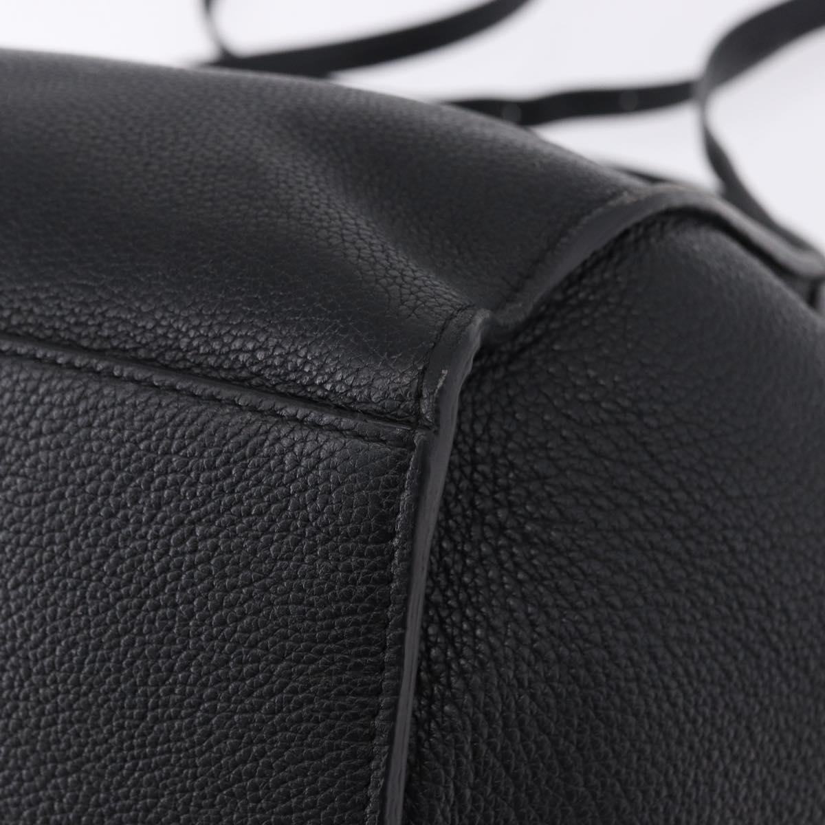 CELINE Big Bag Small Leather 2way Black Silver Auth 193536V